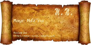 Mayr Nóna névjegykártya